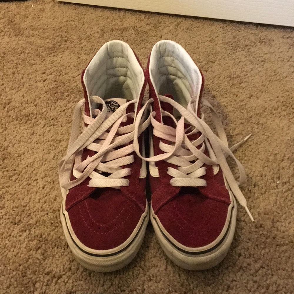 Burgundy vans Sk8 highs